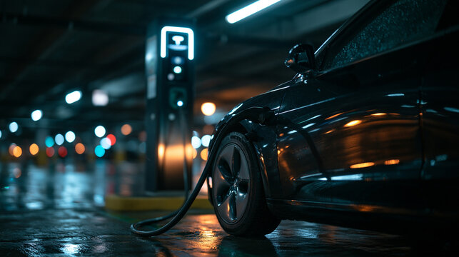 Electric Vehicle Charging at Underground EV Station