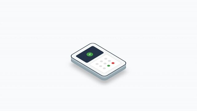 Animated payment in flat motion graphic style. Cashless payment confirmation with NFC, card or E-Wallet