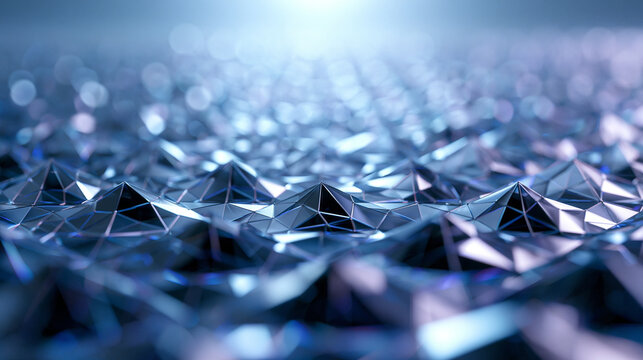 Abstract Futuristic Polygonal Geometric Metallic Surface Background