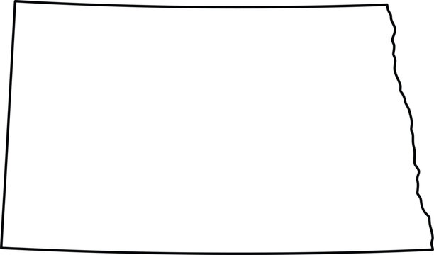 North Dakota map outline, state border vector icon