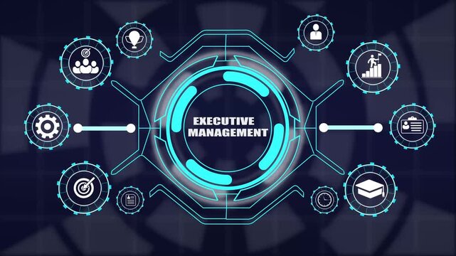 Modern executive management concept featuring board leadership strategic direction corporate execution and success.