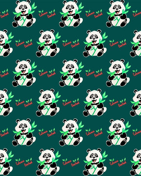 Joyful Cartoon Panda Bear Pattern Design