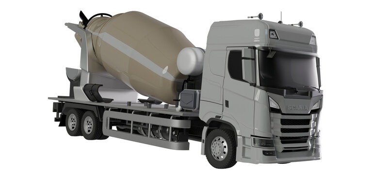 Scania R590 Concrete Mixer Truck isolated on white