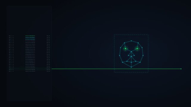 Biometric security terminal scanning retinal patterns and facial mesh coordinates for access clearance