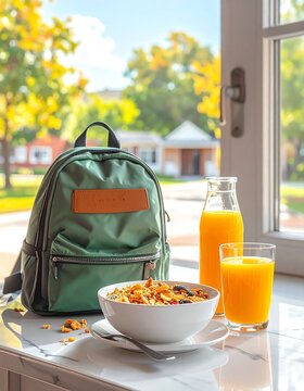 Healthy Breakfast Ready for School Day