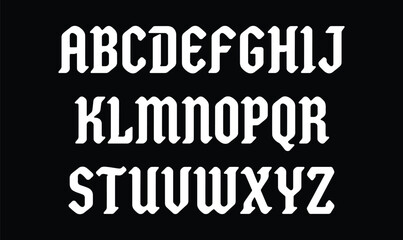 Obraz premium Gothic Blackletter Font Vector Alphabet Set for Vintage Badge and Tattoo Logo Design