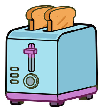 Kitchen electric toaster isolated on white background. Generative AI