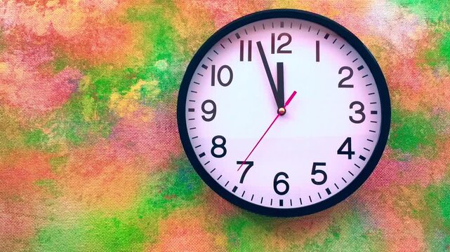 Wall  clock counting down to midnight
