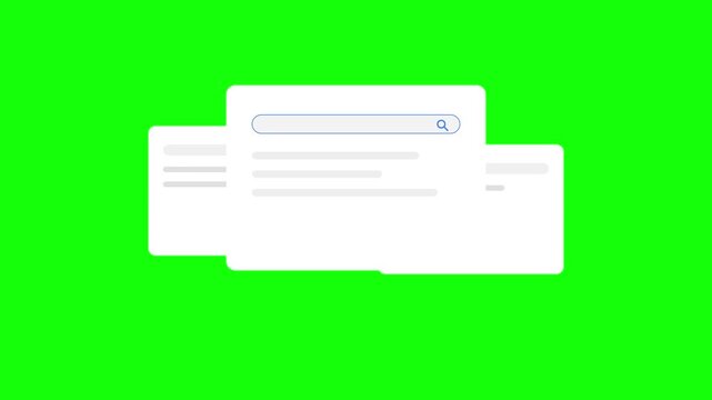 Green screen background with white user interface search bar windows mockup.