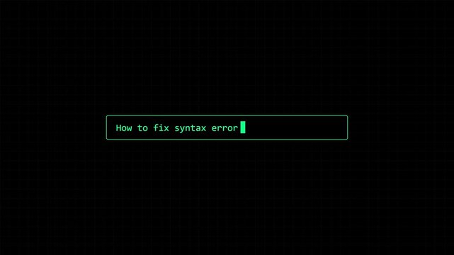 Retro Terminal Search Bar Typing How To Fix Syntax Error Query.