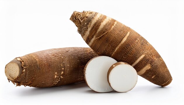 Fresh Konjac Corm Isolated On White Background For Healthy Food Product Promotion