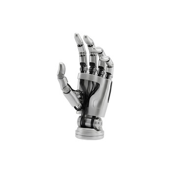 Robotic Hand Cyborg Artificial Intelligence Mechanical Bionic Arm Technology Upright Gesture  Isolated