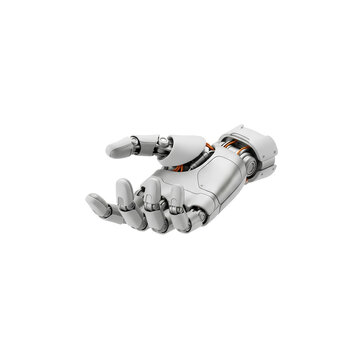 Robotic Hand Cyborg Artificial Intelligence Mechanical Bionic Arm Technology Open Palm Gesturing  Isolated