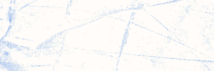 Obraz premium Blue cyanotype frosty ice background. Stipple dot winter overlay texture. Delicate indigo blue nature banner for template and graphic design project