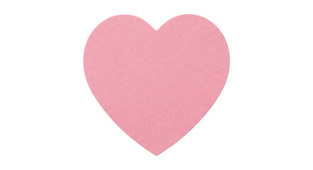 Obraz premium Soft pink felt heart shape isolated on a clean white background for design