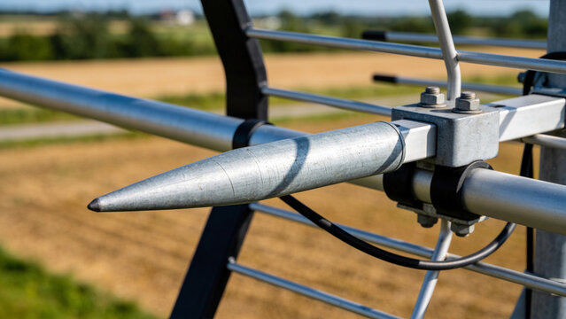 Closeup of an IoT soil sensor used in smart farming and agriculture monitoring for crop health