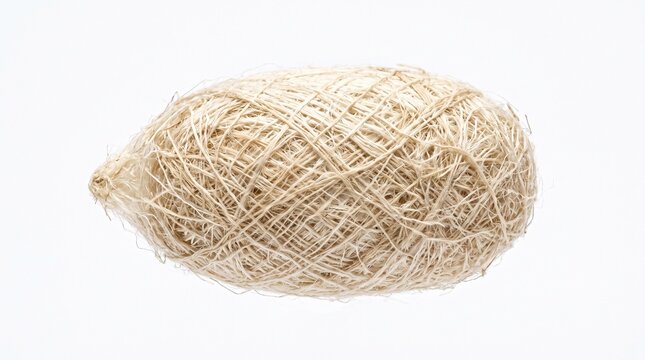Natural Jute Twine Ball Isolated on White Background for Crafting and Packaging
