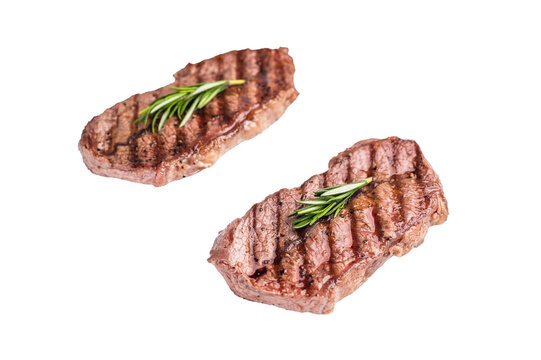 BBQ roasted Top blade steak, Australian Oyster Top blade steak isolated on white background. top view