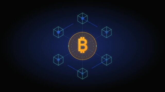 Bitcoin Digital Blockchain Network Connection Concept