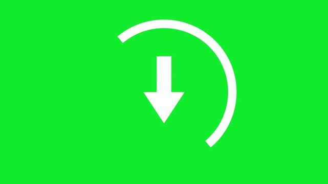 green screen download icon animation for digital data transfer and software updates. seamless loop animation of data transfer icon for digital content and system updates.