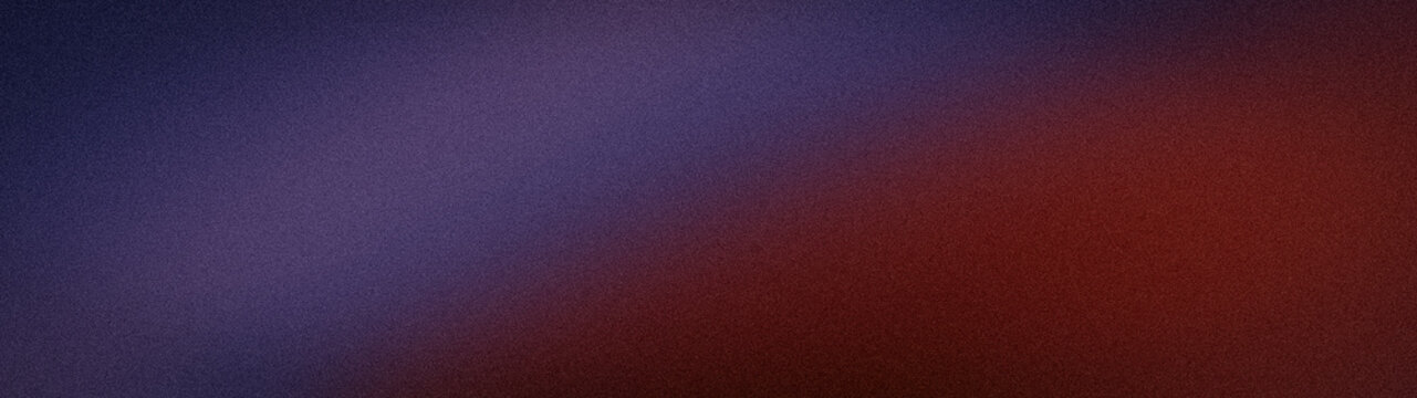 Abstract wide grainy blurred wallpaper background with purple red and black gradient for tech banner backdrop