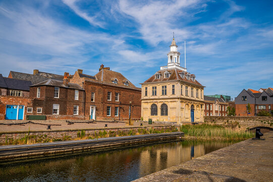 A view looking back towards Purfleet Quay in King's Lynn, Norfolk, England, England in summertime