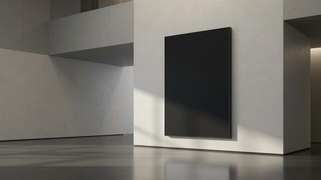 Blank illuminated LED display panel mounted in a modern minimalist lobby, offering clean copy space for digital signage, advertising and corporate messaging.