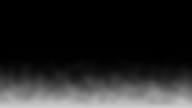 Soft white smoke or fog rising up from the bottom against a solid black background
