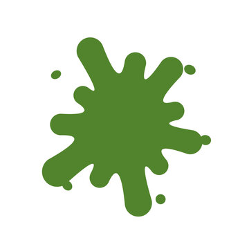 Green slime splash on black isolated on transparent background