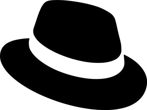 Black fedora hat silhouette, stylish detective or vintage fashion icon