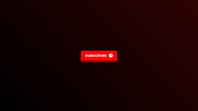 Subscribe button icon glowing brightly on a dark red background for digital media channels