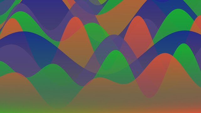 Abstract multi-colored wave pattern background with overlapping sine curves for graphic design