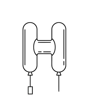 Two balloons connected by a central element