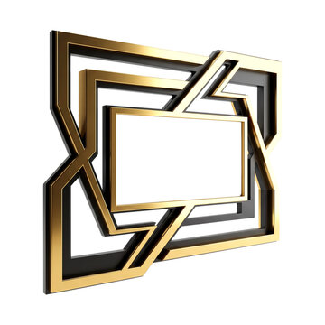 Geometric die-cut frame shape for graphic design projects with transparent background