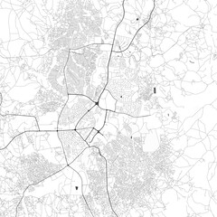 Naklejka premium Minimal vector city map of Lilongwe with streets, districts and road network
