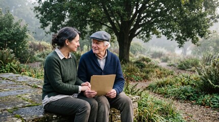Fototapeta premium Father and daughter discuss a family legacy plan