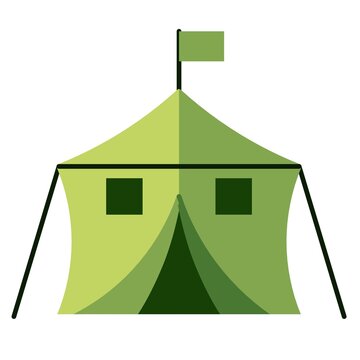 Military Tent Camp Icon Illustration