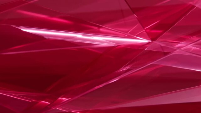 Abstract Red Glossy Geometric Surface with Bright Angular Light Reflections