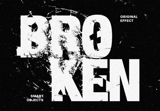 Broken Text Effect For Poster And Branding Design