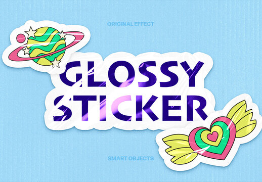 Glossy Sticker Effect For Poster And Branding Design