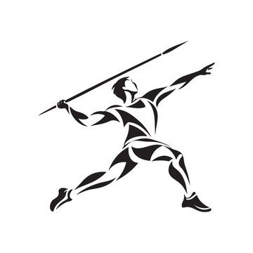 
javelin thrower in action