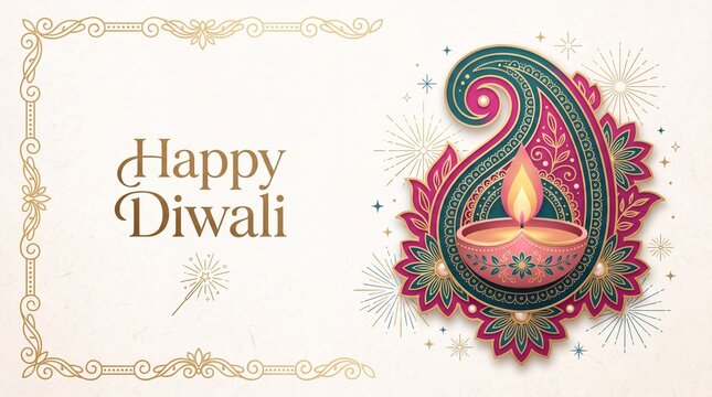 Happy Diwali Vector Illustration Featuring a Vibrant Design Template with a Decorative Lamp, Golden Lights, and a Colorful Mandala Background, Perfect for Celebrating Diwali the Festival of Lights See