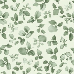 Obraz premium seamless pattern with green leaves