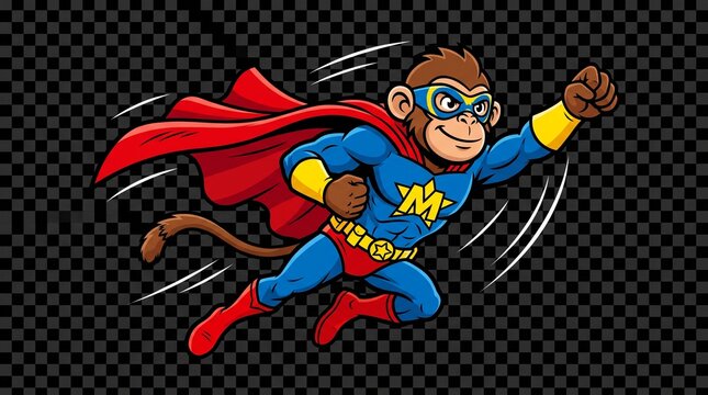 monkey superhero in dynamic pose