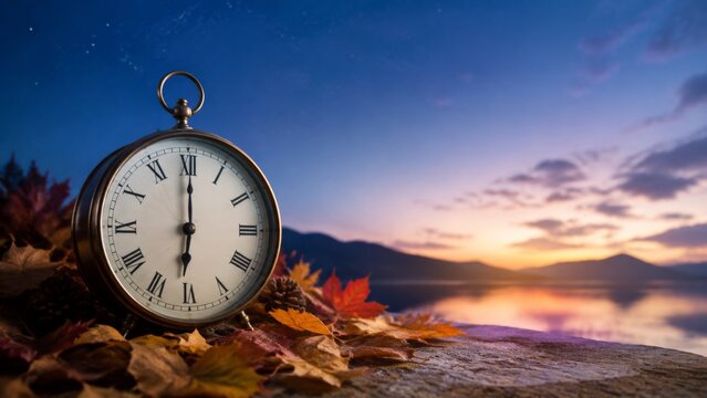 Time change concept in Germany featuring a vintage alarm clock 