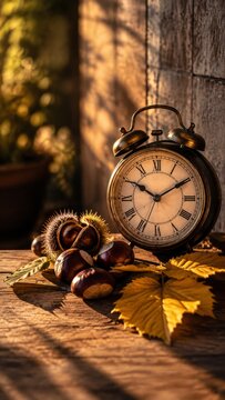 Vertical composition showcasing an old-fashioned alarm clock