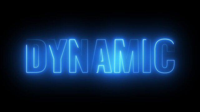 Neon dynamic text display with glowing blue electric effect for modern branding and tech presentations