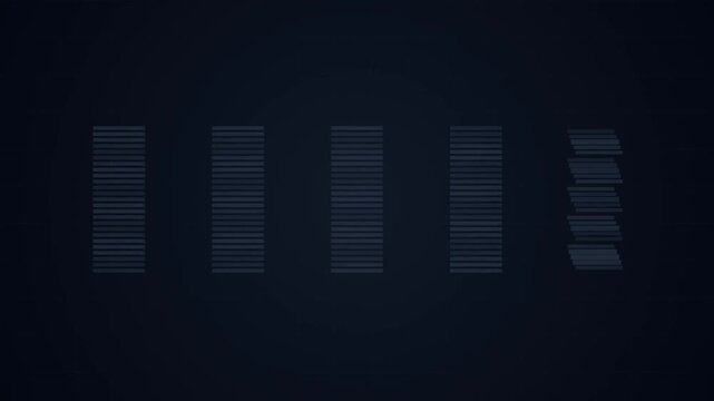 Futuristic Digital Countdown Timer from Five to One with Cyan Pixel Block Animation on Dark Background
