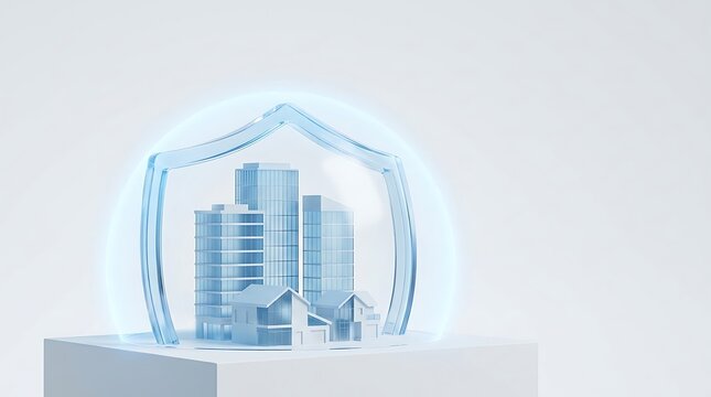 A protective shield dome covering buildings representing comprehensive health insurance and aca plans for coverage
