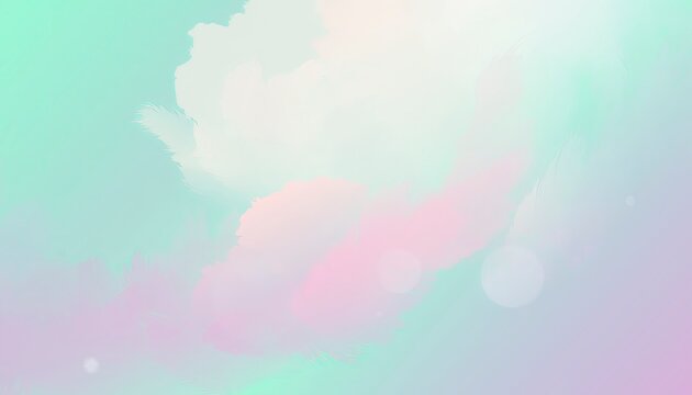 Soft Pastel Dreamscape: A surreal and ethereal background featuring soft, blending pastel colors of mint green, pink, and white, creating a gentle, dreamy atmosphere.